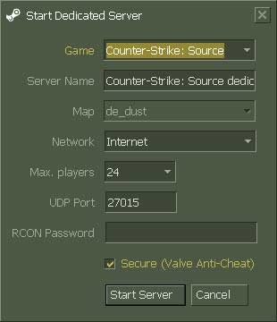 counter strike source server setup